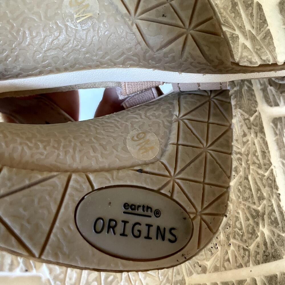Earth Origins tan leather strappy flat sandals‎ summer comfortable women's 9M - Picture 4 of 4